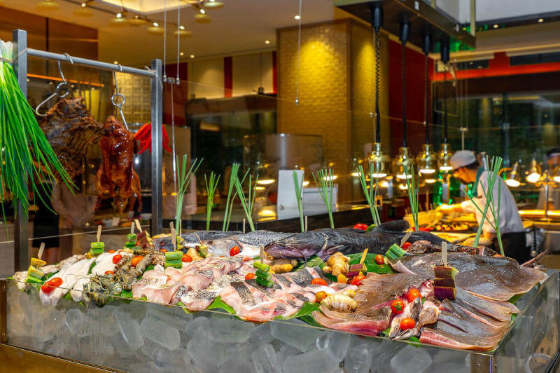 quầy line hải sản tại buffet